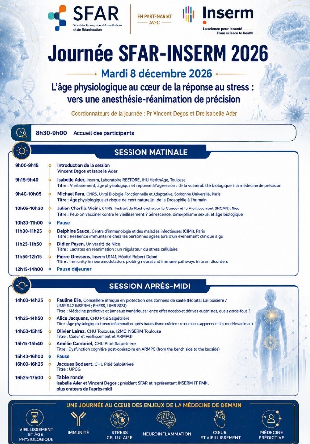 Programme de la Journée SFAR-INSERM 2026